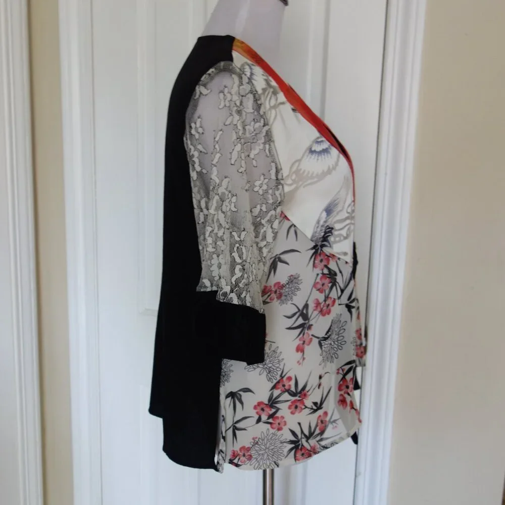 NWT Vtg SPENCER ALEXIS Mixed Fabric Kimono Jacket – Med - Picture 3 of 8